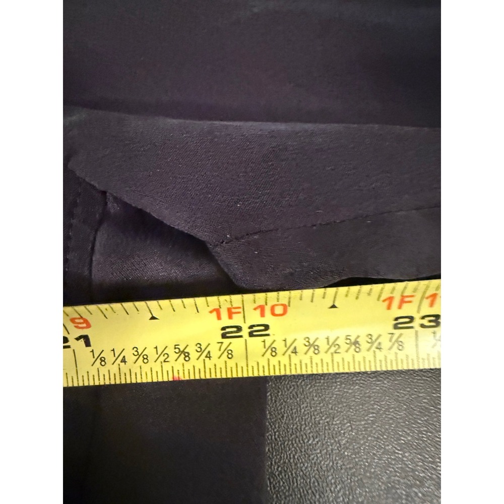 Lafayette 148 New York Blouse Women L Black 100% Silk 3/4 Sleeve Hidden Button - Picture 10 of 12